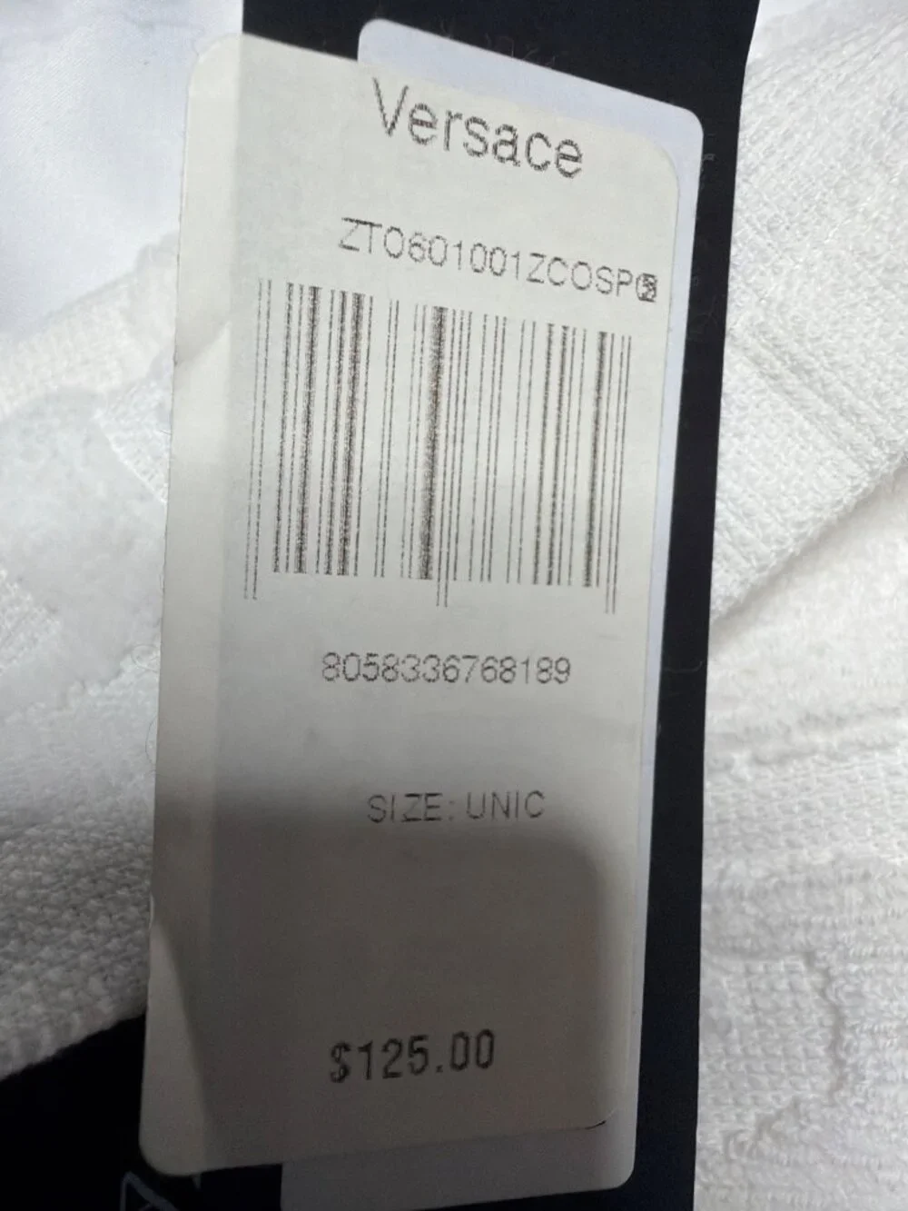 NWT Versace I Heart Baroque Hand Towel White Gold Size 60x100cm